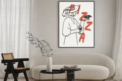 Plakat: Pizza ilustracja w nowoczesnym stylu