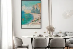 Plakat: Plaża i falaise damont reprodukcja claude monet