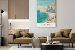 Plakat: Plaża i falaise damont reprodukcja claude monet