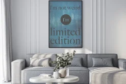 Plakat: Plakat motywacyjny cytat nie jestem dziwna, jestem limitowaną