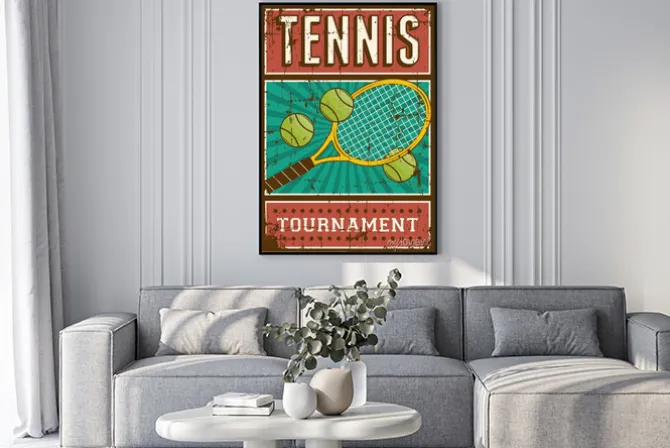 Plakat: Plakat retro z tenisem