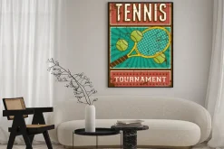 Plakat: Plakat retro z tenisem