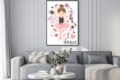 Plakat: Plakat z słodkie baleriny dziewczyna - ilustracja wektorowa,