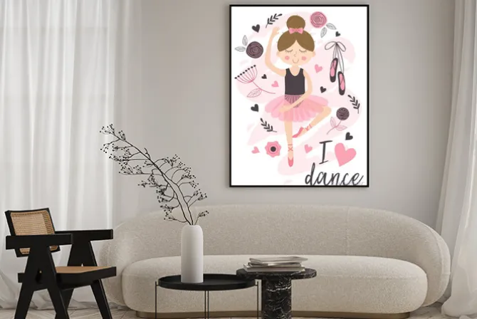 Plakat: Plakat z słodkie baleriny dziewczyna - ilustracja wektorowa,