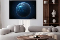 Plakat: Planeta z podświetlanym sieci