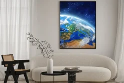 Plakat: Planeta ziemia w przestrzeni kosmicznej