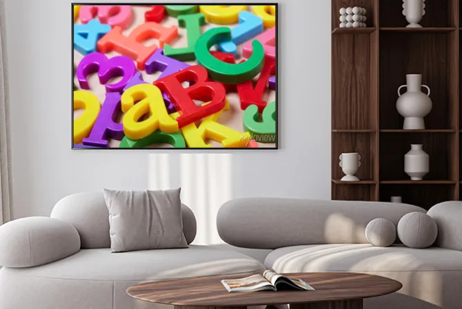 Plakat: Plastikowe litery alfabetu