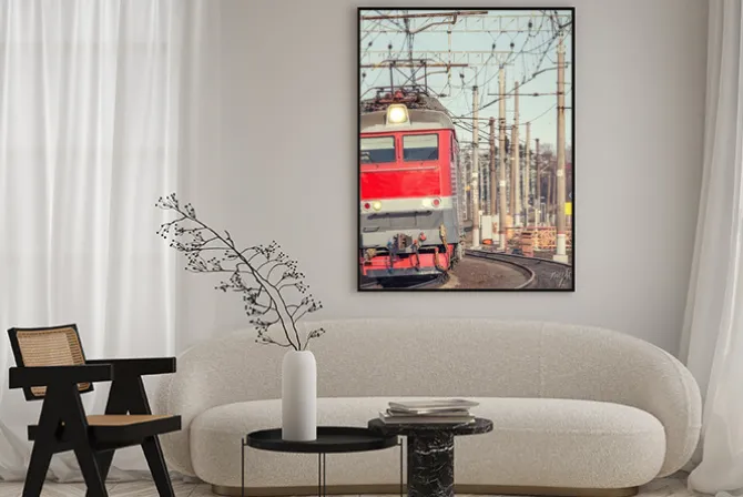 Plakat: Pociąg pasażerski.