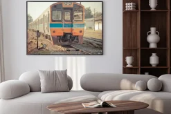 Plakat: Pociąg w stylu vintage