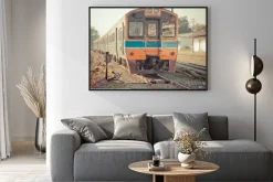 Plakat: Pociąg w stylu vintage