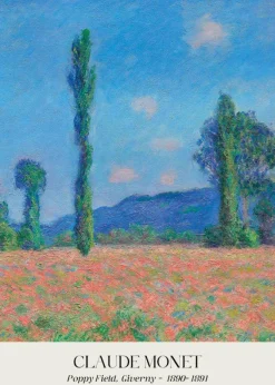 Plakat: Pole maków krajobraz claude monet