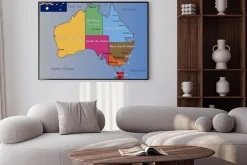 Plakat: Polityczna mapa australii