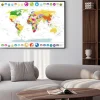 Plakat: Polityczna mapa świata z ikonami