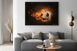 Plakat: Płonąca piłka nożna