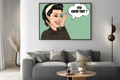 Plakat: Pop art retro kobieta w ładny stylu komiksów wiadomości