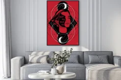 Plakat: Portret kobiety w stylu surrealistycznym