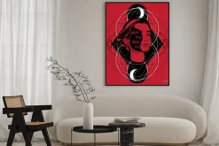 Plakat: Portret kobiety w stylu surrealistycznym