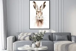 Plakat: Portret królika na akwareli