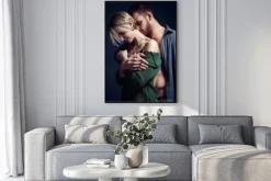 Plakat: Portret romantyczna para zakochanych.