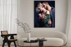 Plakat: Portret romantyczna para zakochanych.