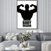 Plakat: Postać kulturysty z napisem body building
