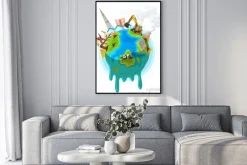 Plakat: Poster design with global warming problem
