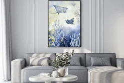 Plakat: Poster with slopes. underwater world.