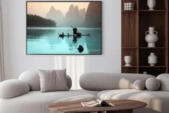 Plakat: Połów ryb z kormoranami w chinach