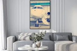 Plakat: Private jet w hangarze