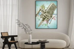 Plakat: Profesjonalny mikrofon i kaligrafia kwiatowy ornament - styliz