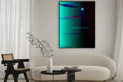 Plakat: Prosta grafika z lecącym supermanem