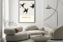 Plakat: Ptaki inspirowane twórczością hokusai