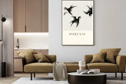 Plakat: Ptaki inspirowane twórczością hokusai