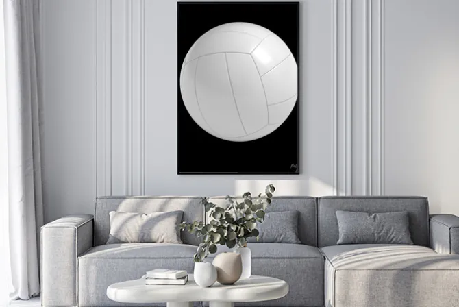 Plakat: Puste siatkówka piłka izolowanych z wycinek ścieżki