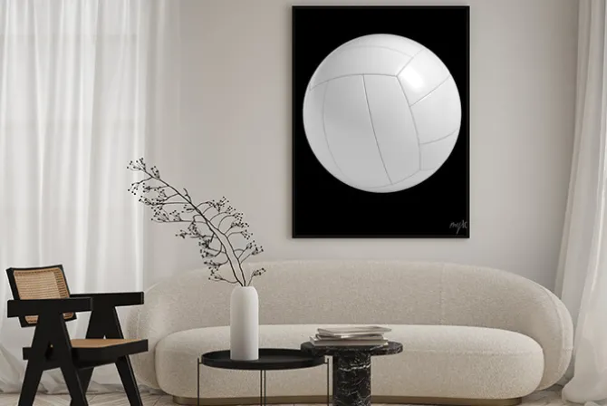 Plakat: Puste siatkówka piłka izolowanych z wycinek ścieżki