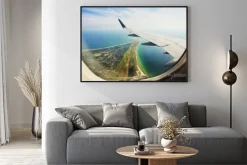 Plakat: Półwysep z okna samolotu