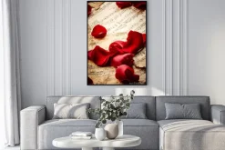 Plakat: Płyty muzyczne z płatków róży