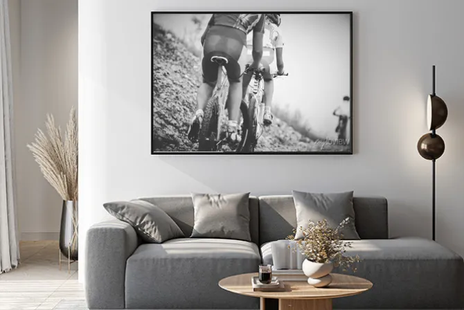 Plakat: Ragazzo ciclista gara di mountainbike