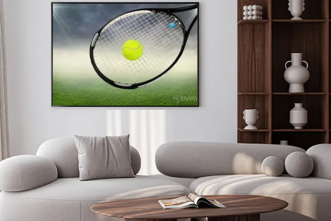 Plakat: Rakieta z piłką do tenisa