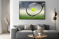 Plakat: Rakieta z piłką do tenisa