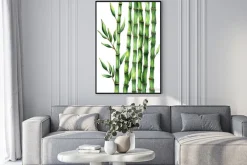 Plakat: Ręcznie rysowane bambus ilustracja akwarela