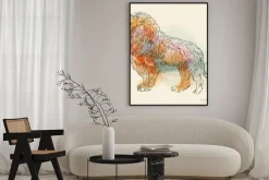 Plakat: Ręcznie rysowane ilustracji wektorowych z lwem