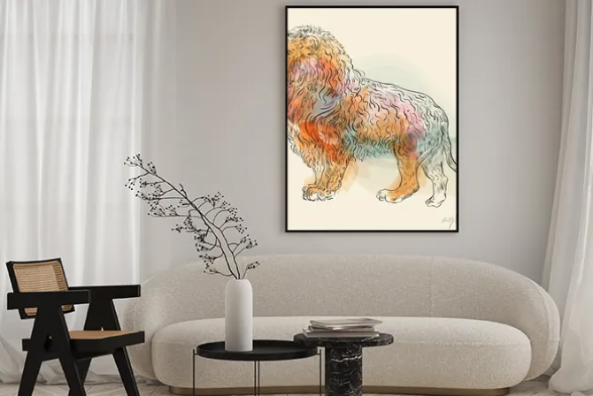 Plakat: Ręcznie rysowane ilustracji wektorowych z lwem