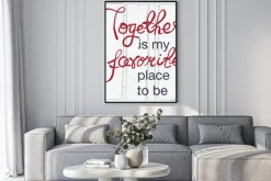 Plakat: Ręcznie rysowane typografia plakat. romantyczny cytat "razem