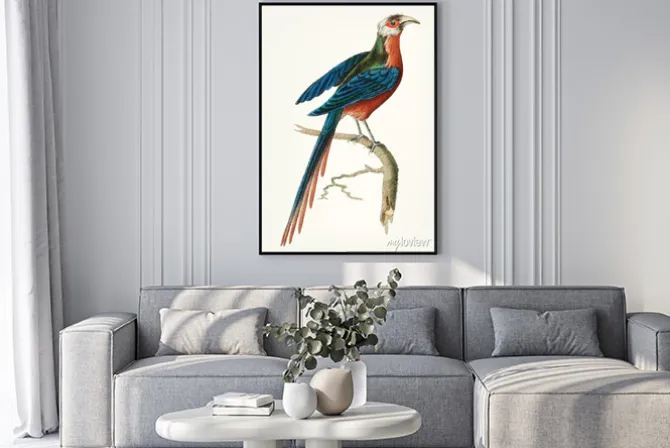 Plakat: Ręcznie rysowane z kukułką zakrzywione krzywej