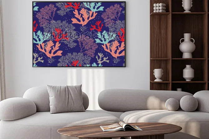 Plakat: Ręcznie utworzony wzór wektorowy wzór. modny wzór z koralowców