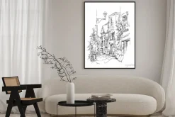 Plakat: Ręcznie wykonane szkic starego ulicy.