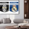 Plakat: Real madrid i juventus logo drużyn