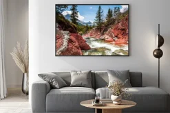 Plakat: Red rock creek w ruchu i kanion