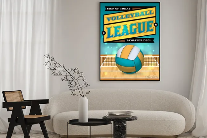 Plakat: Reklama klubu siatkarskiego